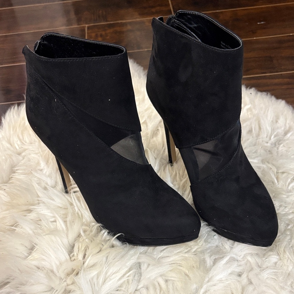 Elegant Black Suede Ankle Boots by Aldo